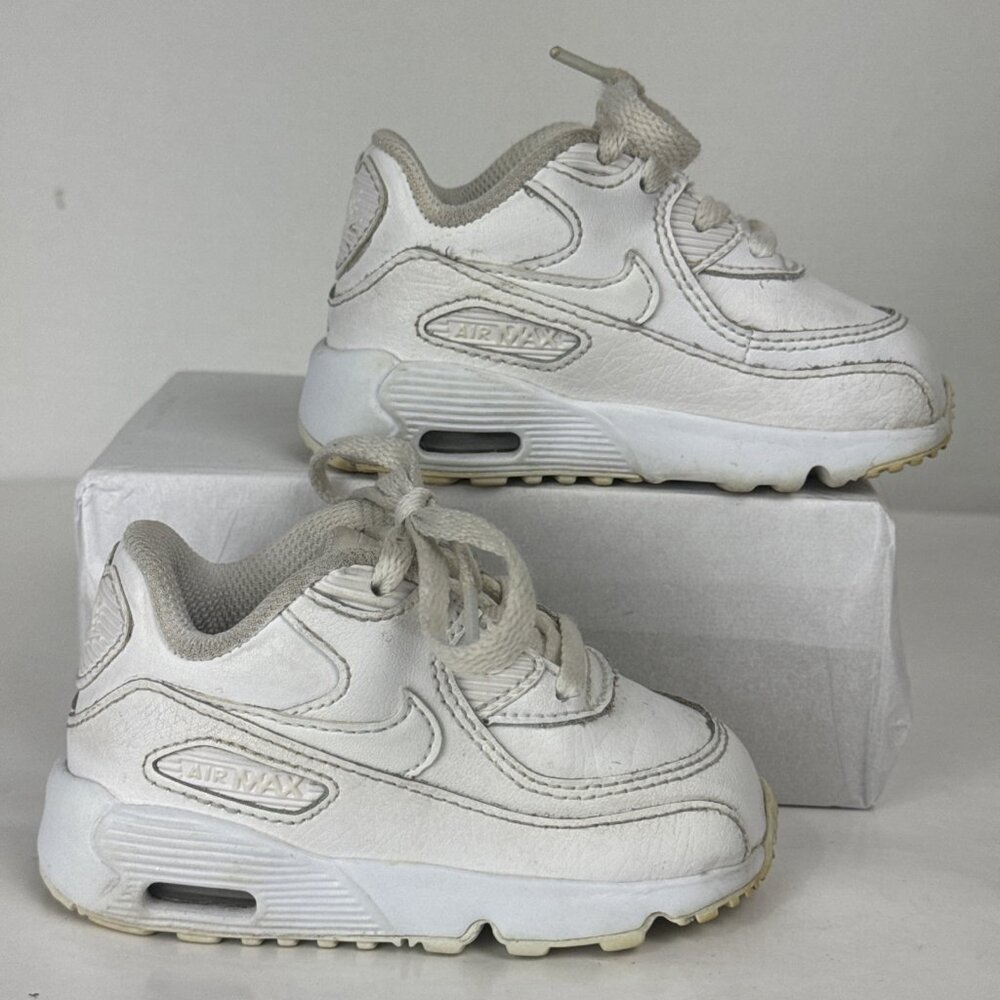 Nike Air Max 90 Toddler size 5C Leather White Sneakers 833416 100 low top
